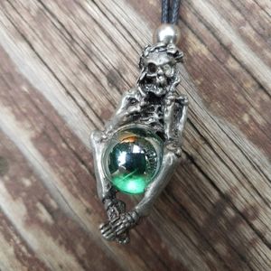Grateful Dead Looking Skeleton With Marble Necklace